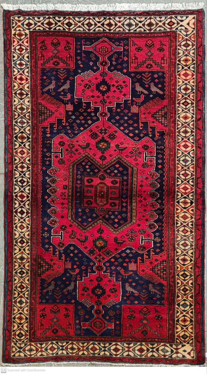 طارم زنجان طرح لچک و ترنج سایز قاليچه۱٫۹۵×۱٫۲۸